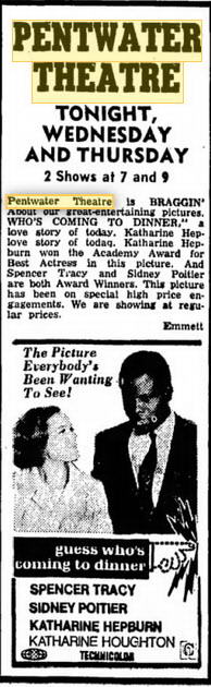 Pentwater Theatre - July 8 1969 Ad (newer photo)